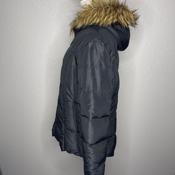 Black Puffer Jacket with Hood - Picture 4 of 8